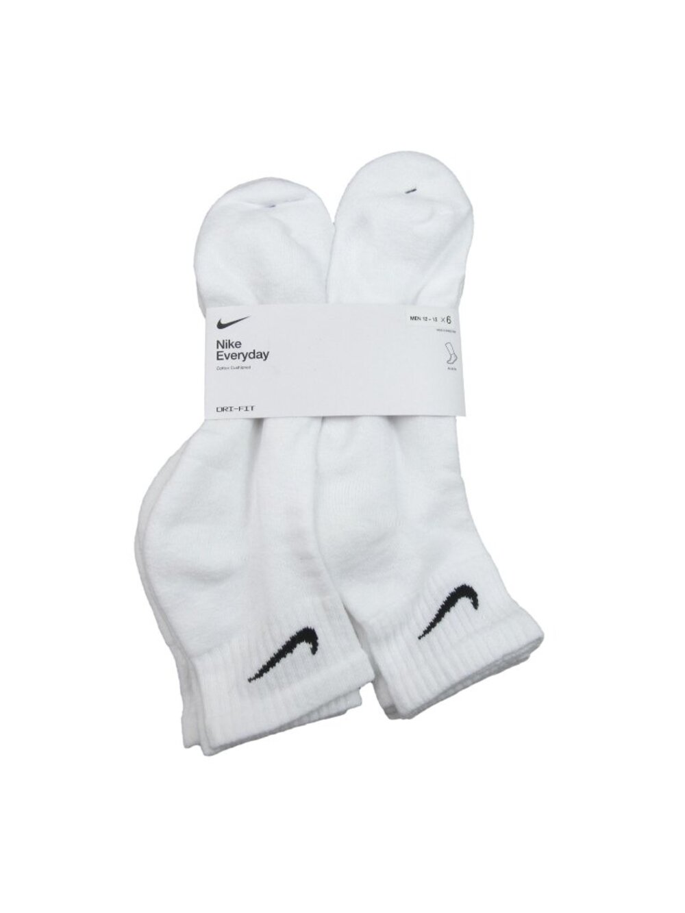 Nike Everyday Ankle Socks 6 Pack Men's Size XL 12-15 White NEW